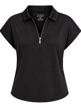 Tribal Sport Black Half Zip Top UPF50 NWT Small